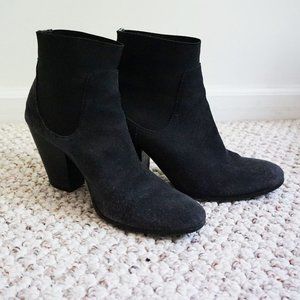 Black Suede Heeled Booties